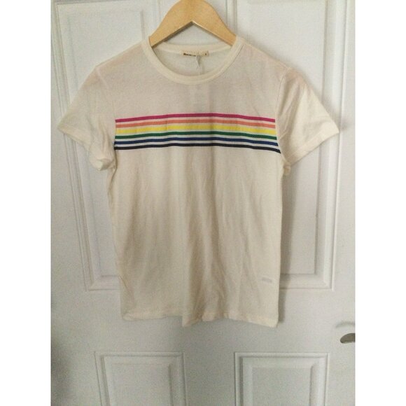 Marine Layer Tops - Marine Layer Women’s Small Swing Crew Rainbow Stripe Tee New With Tags